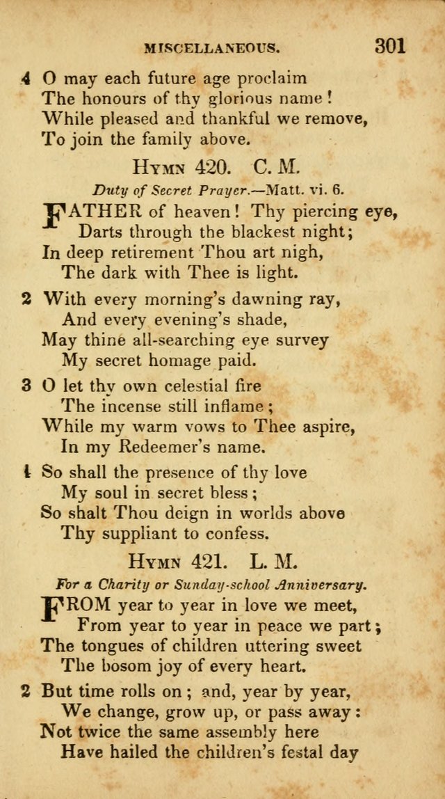 A Selection of Hymns for the Use of Social Religious Meetings and for Private Devotions. 7th ed. page 301