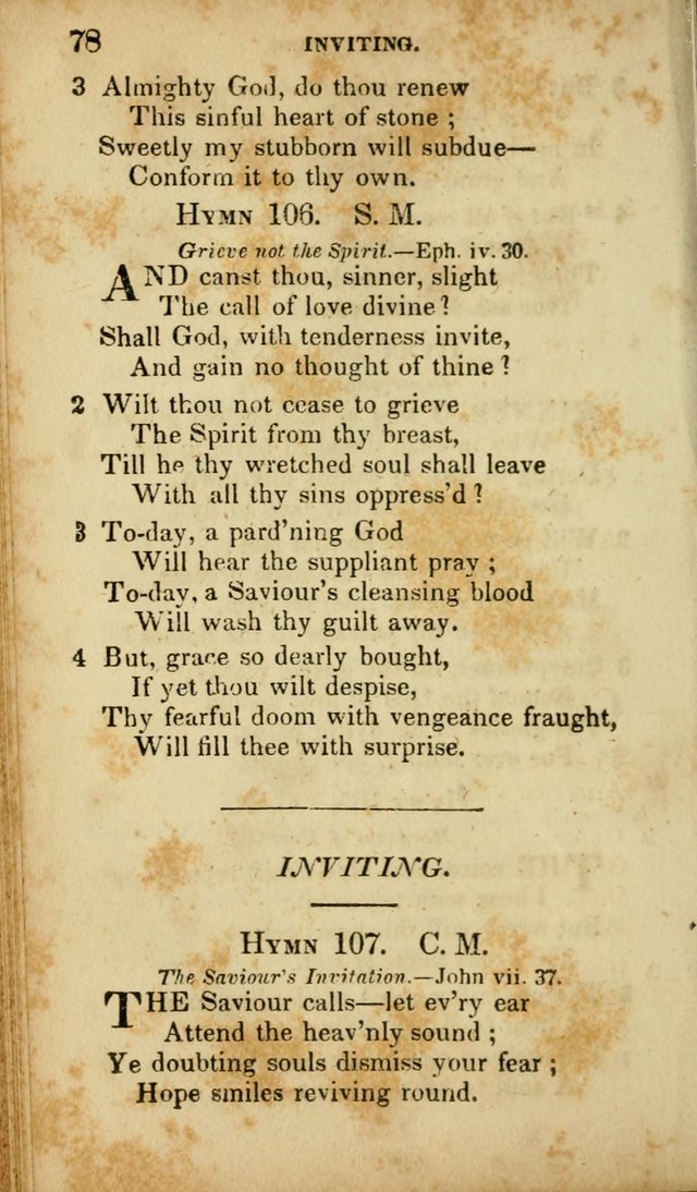 A Selection of Hymns for the Use of Social Religious Meetings and for Private Devotions. 7th ed. page 78