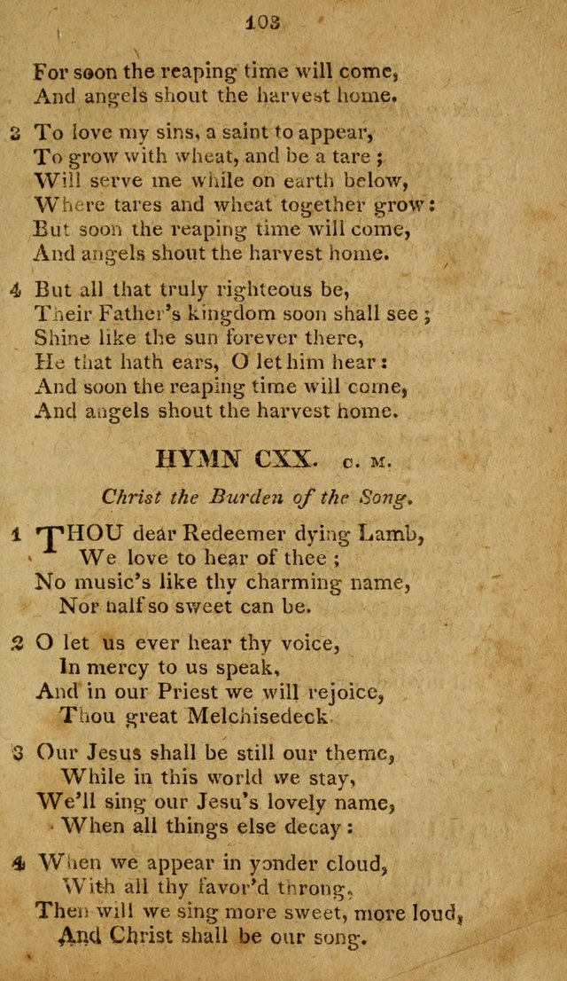 A Selection of Hymns, from Various Authors, Supplementary for the Use of Christians. 1st ed. page 108