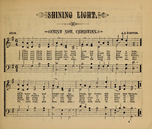 The Shining Light: a varied collection of sacred songs for Sabbath-schools, social meetings and the home circle page 5