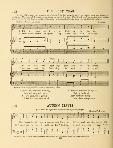 Songs for Little People: for use in the Sunday-School, the Kindergarten and the Home page 118