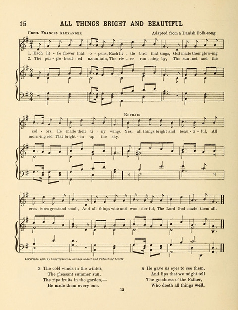 Songs for Little People: for use in the Sunday-School, the Kindergarten and the Home page 12