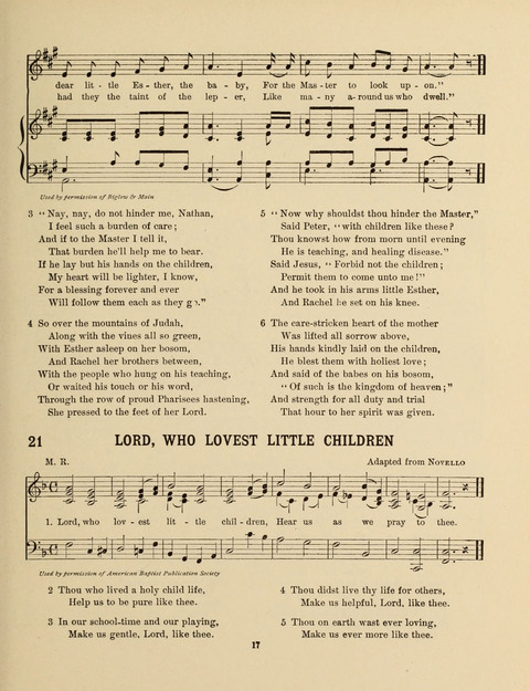 Songs for Little People: for use in the Sunday-School, the Kindergarten and the Home page 17