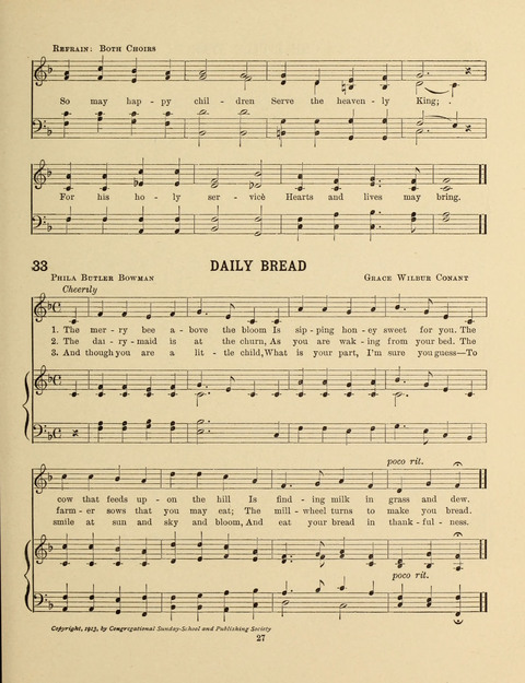 Songs for Little People: for use in the Sunday-School, the Kindergarten and the Home page 27