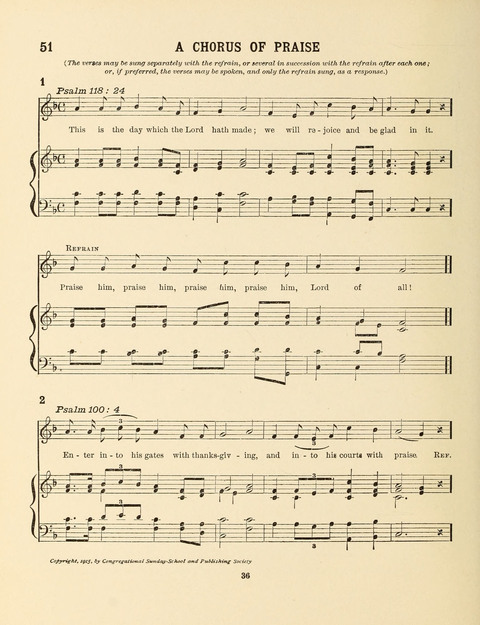 Songs for Little People: for use in the Sunday-School, the Kindergarten and the Home page 36