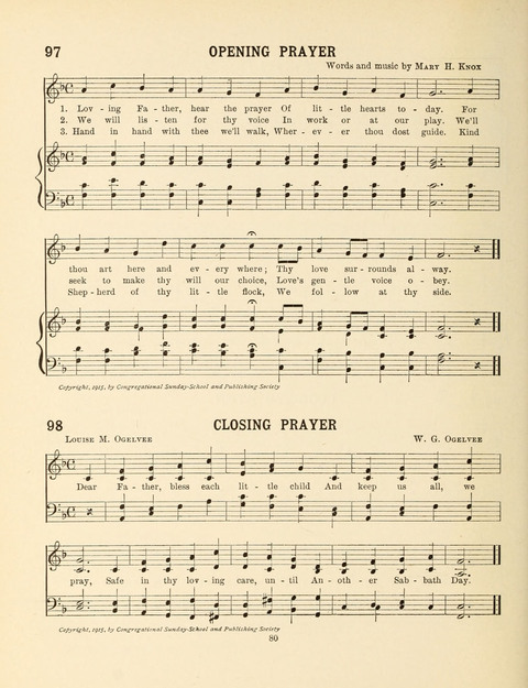 Songs for Little People: for use in the Sunday-School, the Kindergarten and the Home page 80