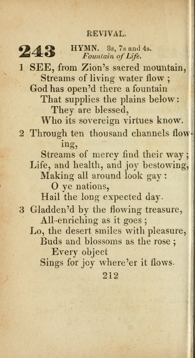 Sacred lyrics, or Select hymns: particularly adapted to revivals of religion, and intended as a supplement to Watts.  page 212