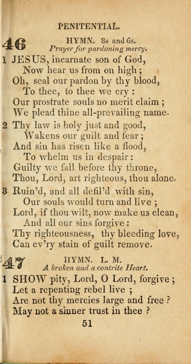 Sacred lyrics, or Select hymns: particularly adapted to revivals of religion, and intended as a supplement to Watts.  page 51