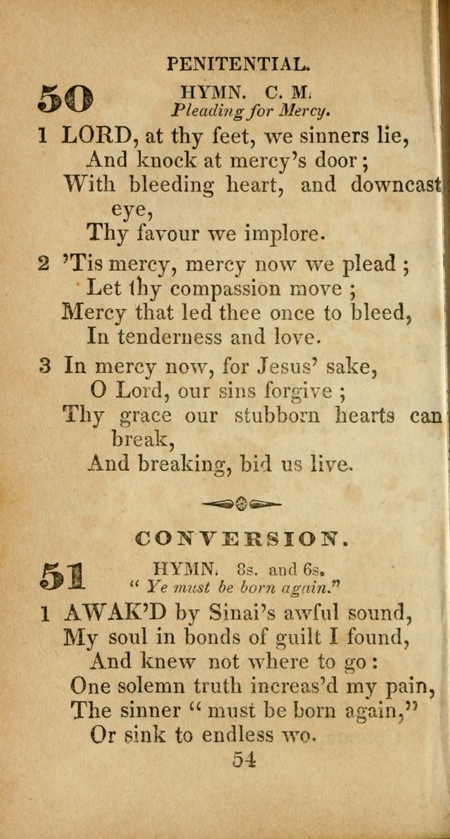 Sacred lyrics, or Select hymns: particularly adapted to revivals of religion, and intended as a supplement to Watts.  page 54