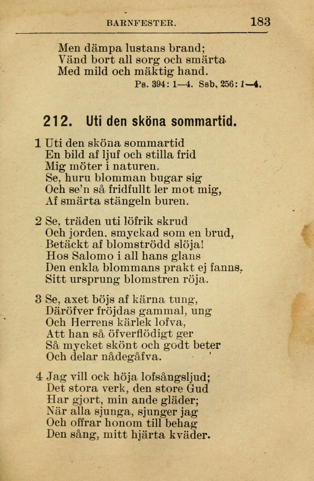 Söndagsskolbok: innehållande liturgi och sånger för söndagsskolan (Omarbetad uppl.) page 185