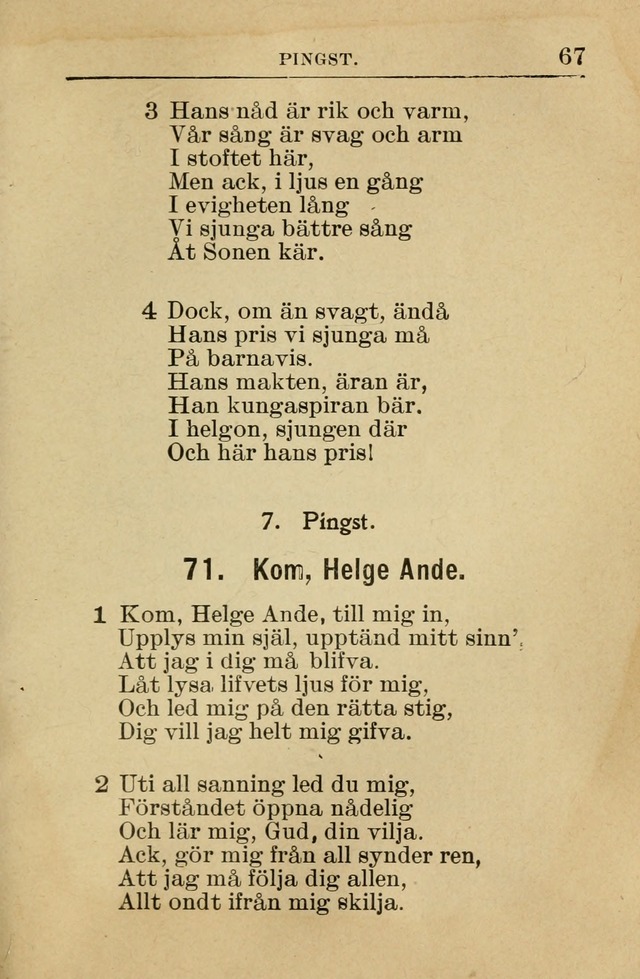 Söndagsskolbok: innehållande liturgi och sånger för söndagsskolan (Omarbetad uppl.) page 67