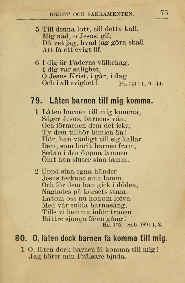 Söndagsskolbok: innehållande liturgi och sånger för söndagsskolan (Omarbetad uppl.) page 75