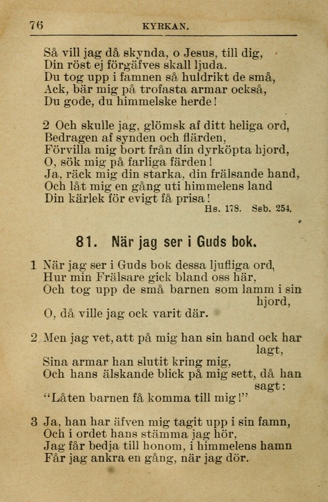 Söndagsskolbok: innehållande liturgi och sånger för söndagsskolan (Omarbetad uppl.) page 76