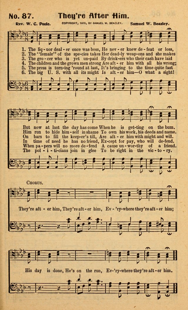 Songs of the New Crusade: a collection of stirring twentieth century temperance songs page 87