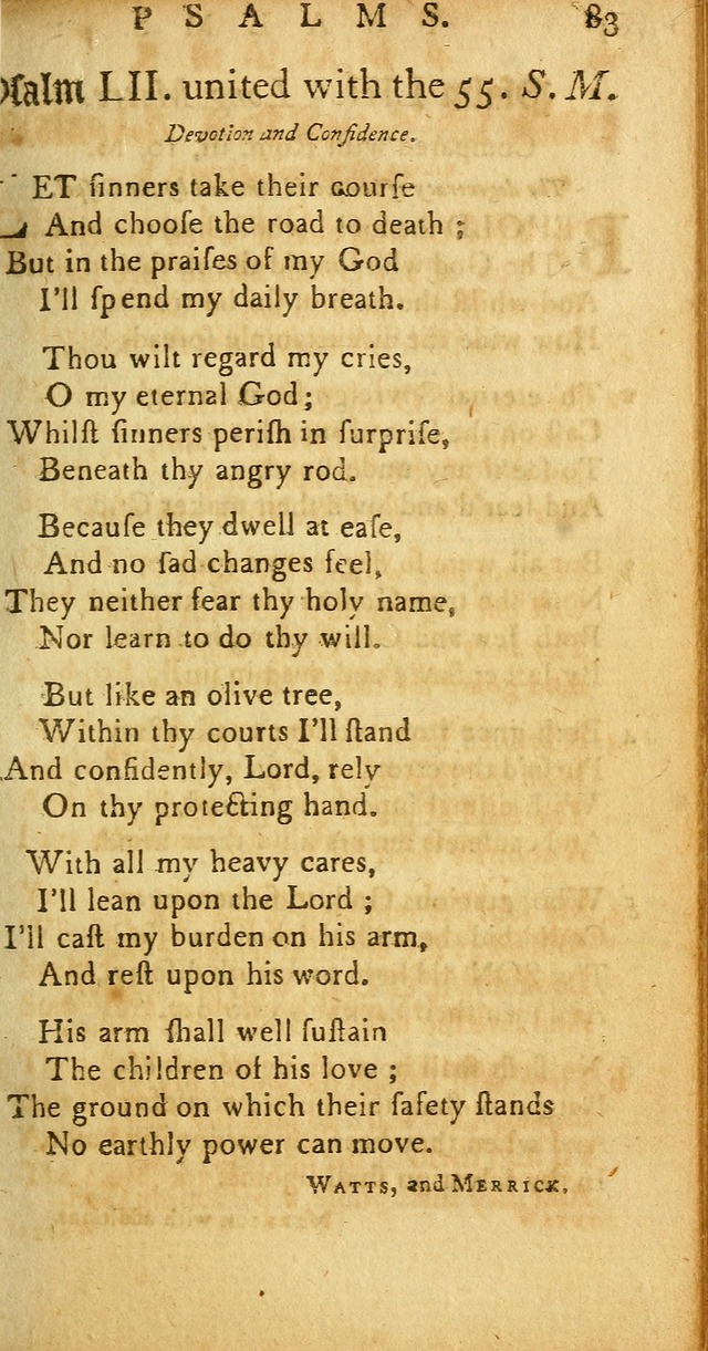 Sacred Poetry: Consisting of Psalms and Hymns, Adapted to Christian        Devotion, in Public and Private. 2nd ed. page 85