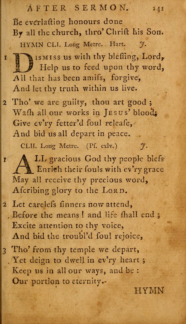 A Selection of Psalms and Hymns: done under the appointment of  the Philadelphian Association page 141