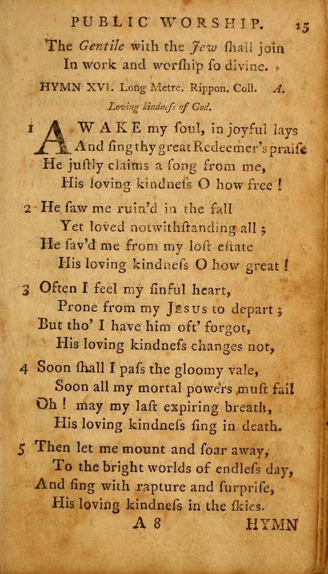 A Selection of Psalms and Hymns: done under the appointment of  the Philadelphian Association page 15
