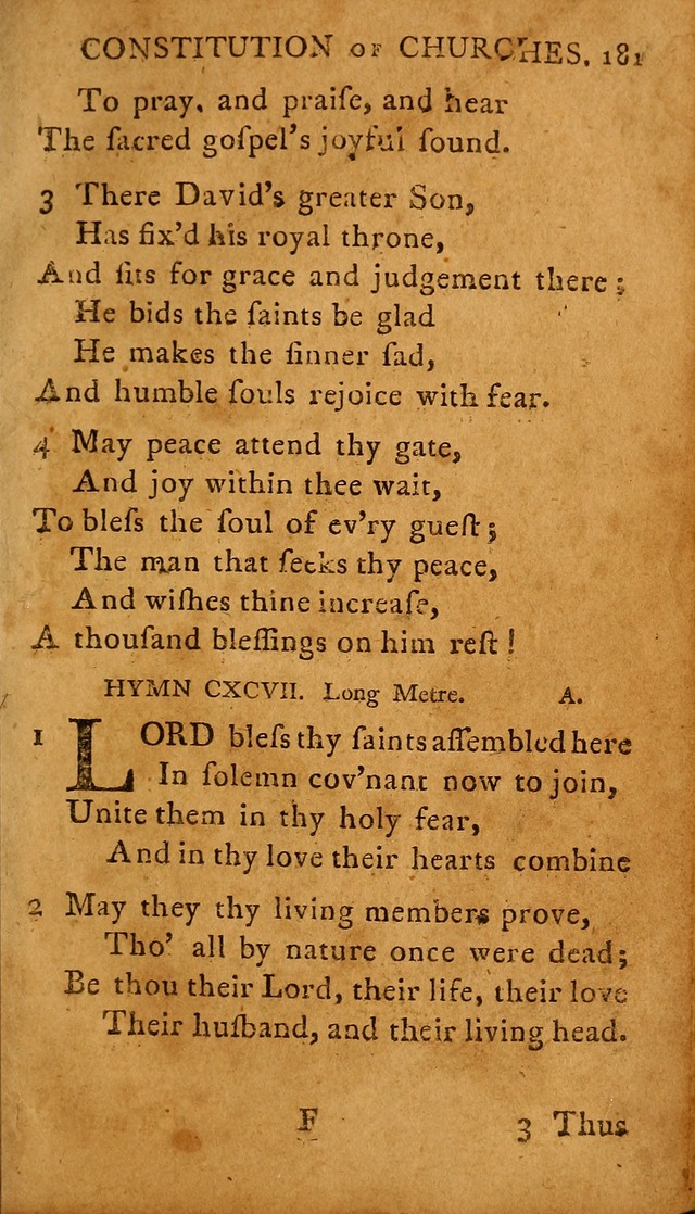 A Selection of Psalms and Hymns: done under the appointment of  the Philadelphian Association page 181