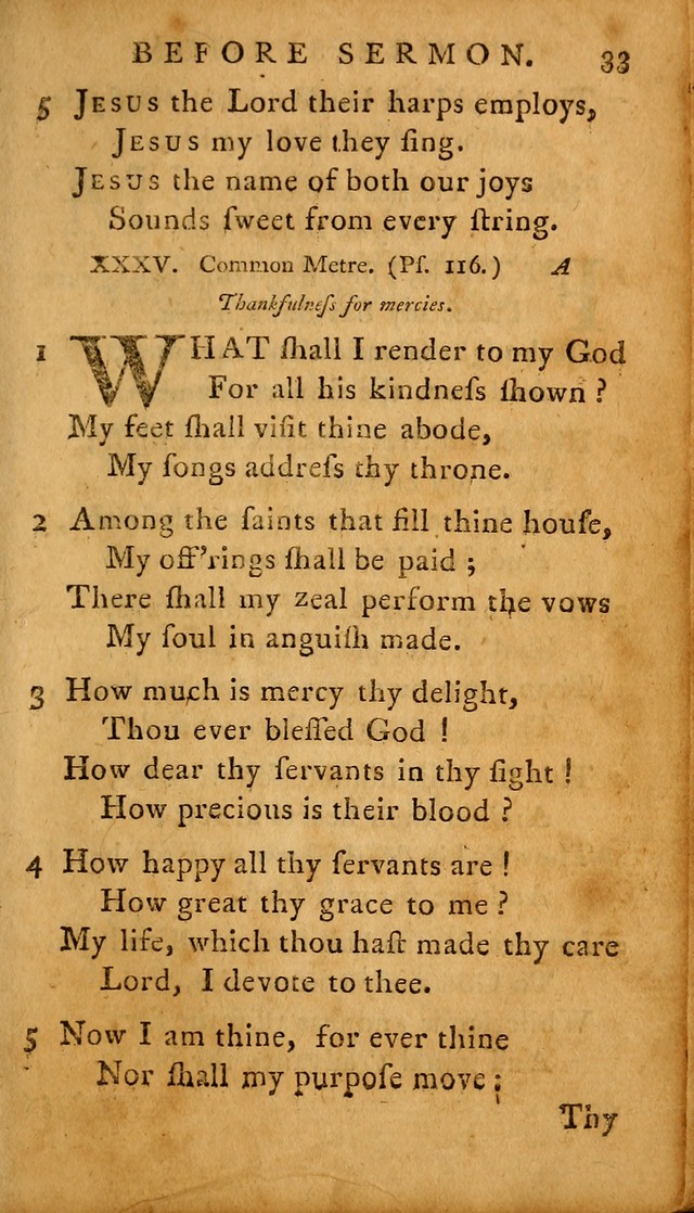 A Selection of Psalms and Hymns: done under the appointment of  the Philadelphian Association page 33