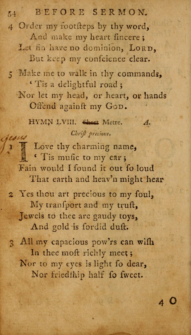 A Selection of Psalms and Hymns: done under the appointment of  the Philadelphian Association page 54