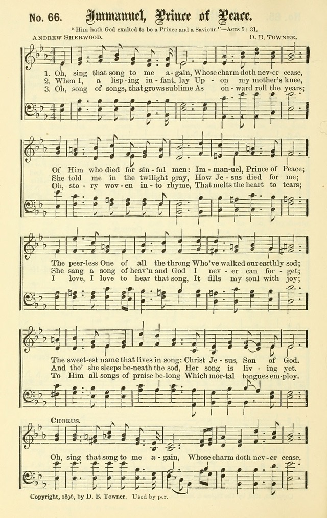 Sacred Songs No. 1: compiled and arranged for use in gospel meetings, Sunday schools, prayer meetings and other religious services page 66