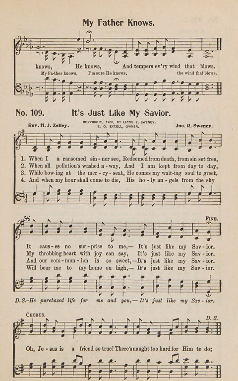 Service in Song: The cream of all the best songs, of all the best writers, together with Orders of Service for the Sunday School page 109