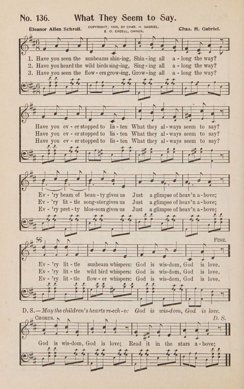 Service in Song: The cream of all the best songs, of all the best writers, together with Orders of Service for the Sunday School page 136