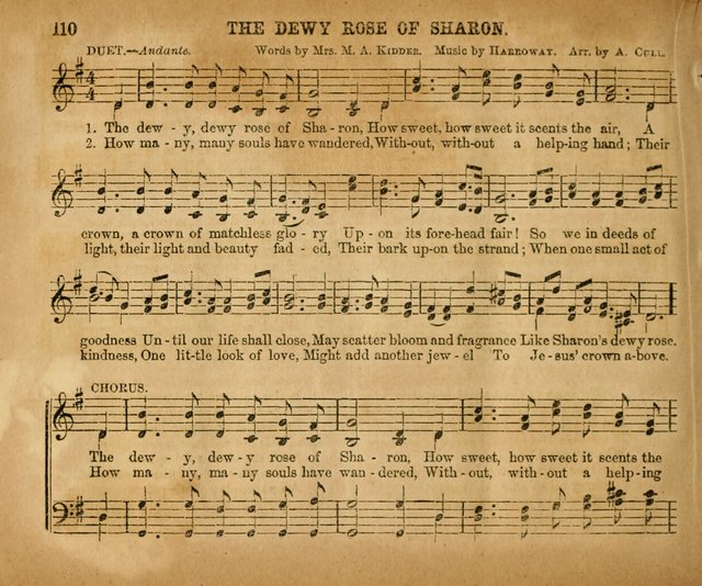 Sabbath School Bell No. 2: a superior collection of choice tunes, newly arranged and composed, and a large number of excellent hymns written expressly for this work, which are well adapted for...      page 110