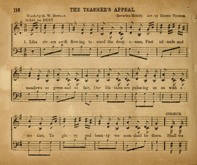Sabbath School Bell No. 2: a superior collection of choice tunes, newly arranged and composed, and a large number of excellent hymns written expressly for this work, which are well adapted for...      page 116
