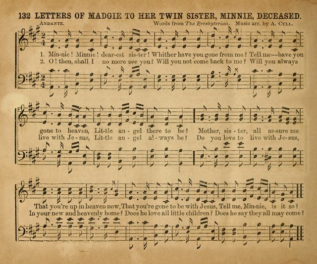 Sabbath School Bell No. 2: a superior collection of choice tunes, newly arranged and composed, and a large number of excellent hymns written expressly for this work, which are well adapted for...      page 132