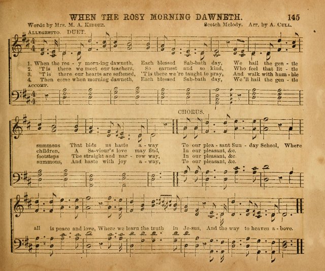 Sabbath School Bell No. 2: a superior collection of choice tunes, newly arranged and composed, and a large number of excellent hymns written expressly for this work, which are well adapted for...      page 145