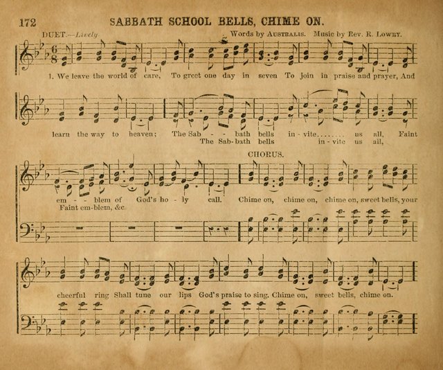 Sabbath School Bell No. 2: a superior collection of choice tunes, newly arranged and composed, and a large number of excellent hymns written expressly for this work, which are well adapted for...      page 172