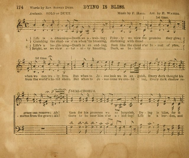 Sabbath School Bell No. 2: a superior collection of choice tunes, newly arranged and composed, and a large number of excellent hymns written expressly for this work, which are well adapted for...      page 174