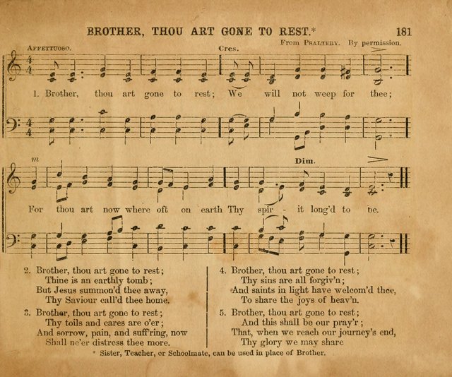 Sabbath School Bell No. 2: a superior collection of choice tunes, newly arranged and composed, and a large number of excellent hymns written expressly for this work, which are well adapted for...      page 181