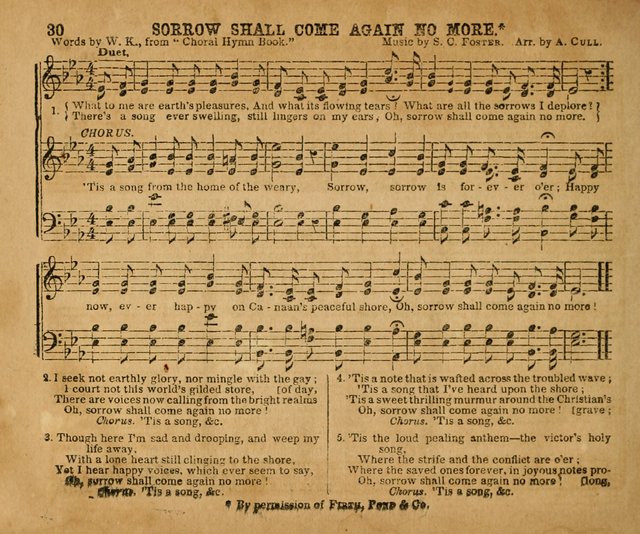 Sabbath School Bell No. 2: a superior collection of choice tunes, newly arranged and composed, and a large number of excellent hymns written expressly for this work, which are well adapted for...      page 30