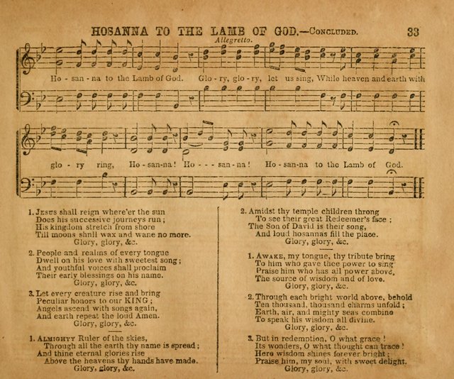 Sabbath School Bell No. 2: a superior collection of choice tunes, newly arranged and composed, and a large number of excellent hymns written expressly for this work, which are well adapted for...      page 33