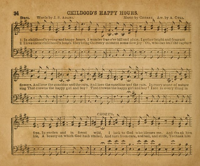 Sabbath School Bell No. 2: a superior collection of choice tunes, newly arranged and composed, and a large number of excellent hymns written expressly for this work, which are well adapted for...      page 34
