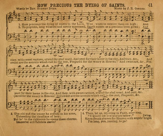 Sabbath School Bell No. 2: a superior collection of choice tunes, newly arranged and composed, and a large number of excellent hymns written expressly for this work, which are well adapted for...      page 41
