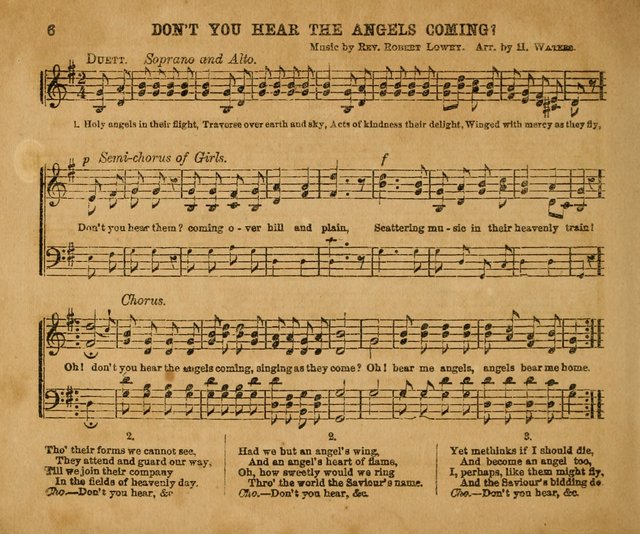 Sabbath School Bell No. 2: a superior collection of choice tunes, newly arranged and composed, and a large number of excellent hymns written expressly for this work, which are well adapted for...      page 6