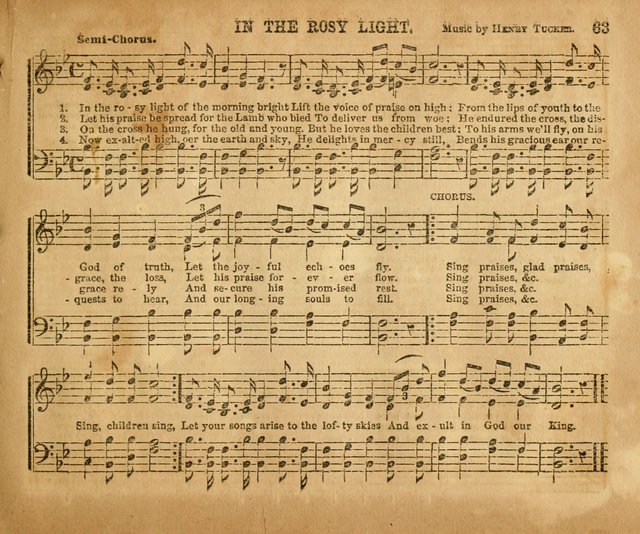 Sabbath School Bell No. 2: a superior collection of choice tunes, newly arranged and composed, and a large number of excellent hymns written expressly for this work, which are well adapted for...      page 63