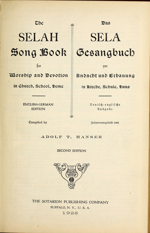 The Selah Song Book (Das Sela Gesangbuch) (2nd ed) page iv