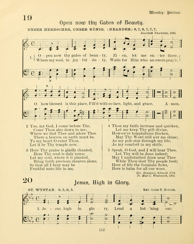 Sunday-School Book: with music: for the use of the Evangelical Lutheran congregations (Rev. and Enl.) page 114