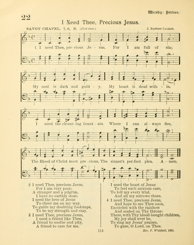 Sunday-School Book: with music: for the use of the Evangelical Lutheran congregations (Rev. and Enl.) page 116