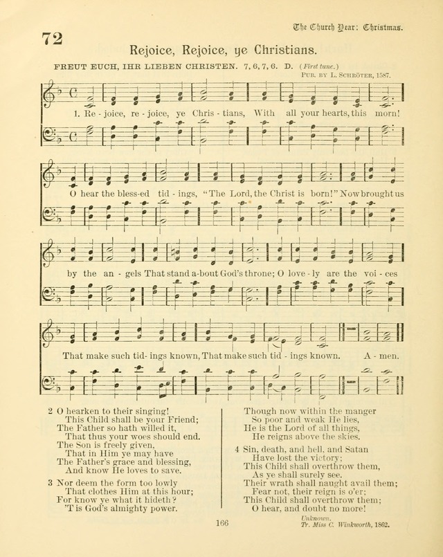 Sunday-School Book: with music: for the use of the Evangelical Lutheran congregations (Rev. and Enl.) page 168