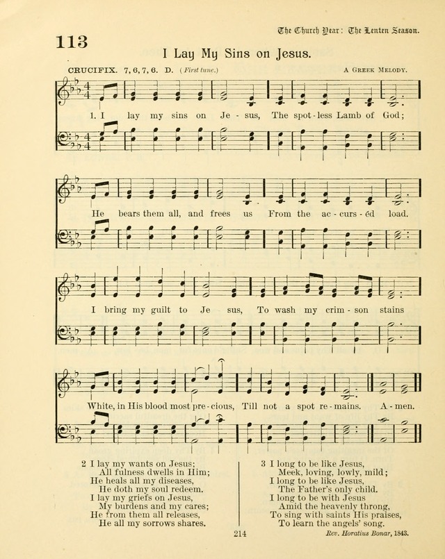 Sunday-School Book: with music: for the use of the Evangelical Lutheran congregations (Rev. and Enl.) page 216