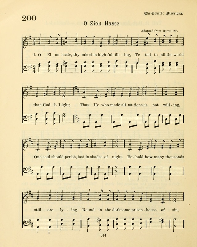 Sunday-School Book: with music: for the use of the Evangelical Lutheran congregations (Rev. and Enl.) page 316
