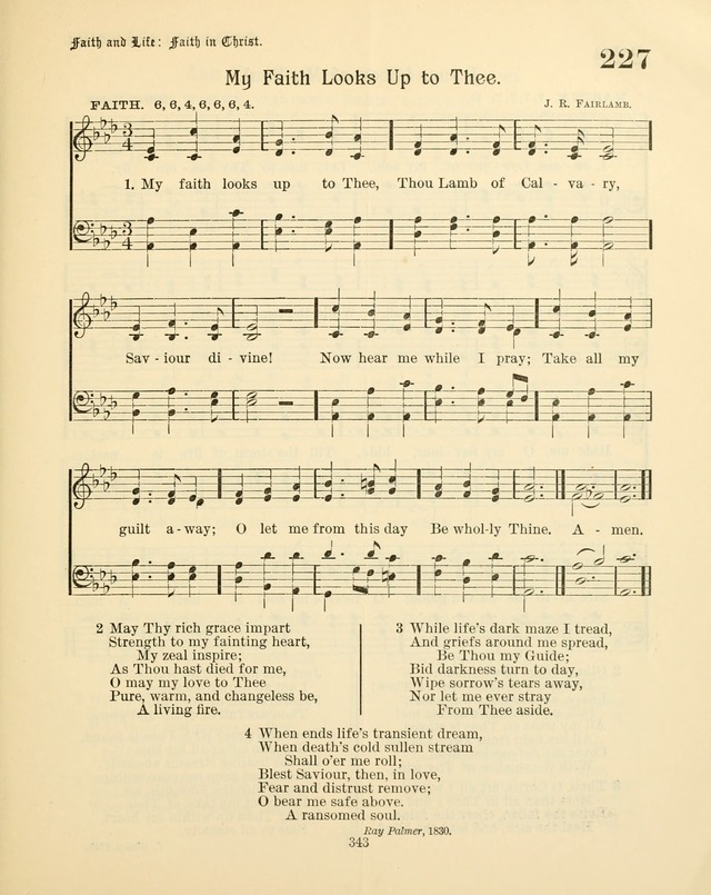Sunday-School Book: with music: for the use of the Evangelical Lutheran congregations (Rev. and Enl.) page 345