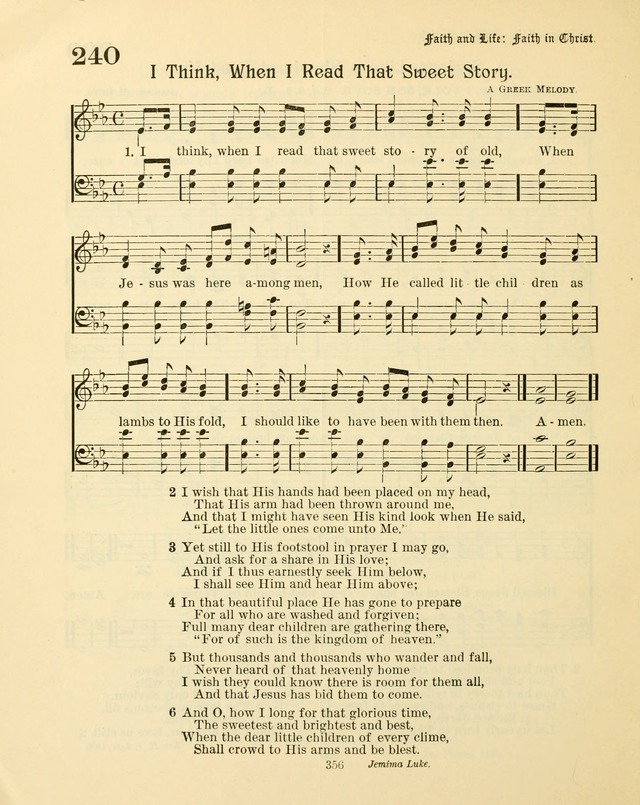 Sunday-School Book: with music: for the use of the Evangelical Lutheran congregations (Rev. and Enl.) page 358