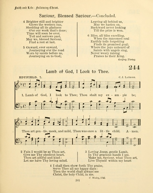 Sunday-School Book: with music: for the use of the Evangelical Lutheran congregations (Rev. and Enl.) page 363