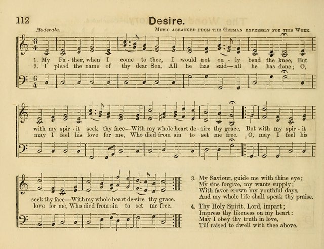 The Sweet Singer: a collection of hymns and tunes for Sunday-schools. Together with a variety suitable for day-schools, revival occasions, and the family circle page 112
